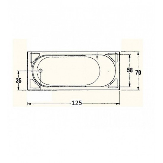 Ορθογώνια Μπανιέρα Ακρυλική Gloria 522 Sanitec 125x70x60cm Ορθογώνια Μπανιέρα Ακρυλική Gloria 522 Sanitec 125x70x60cm